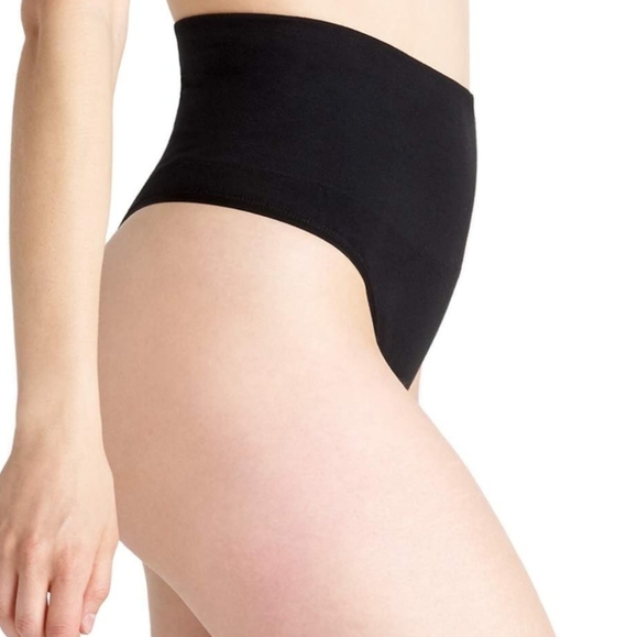 NEW Essentials By Tummy Tank Nylon Seamless Shaping Thong Tummy Control S/M - Picture 2 of 4